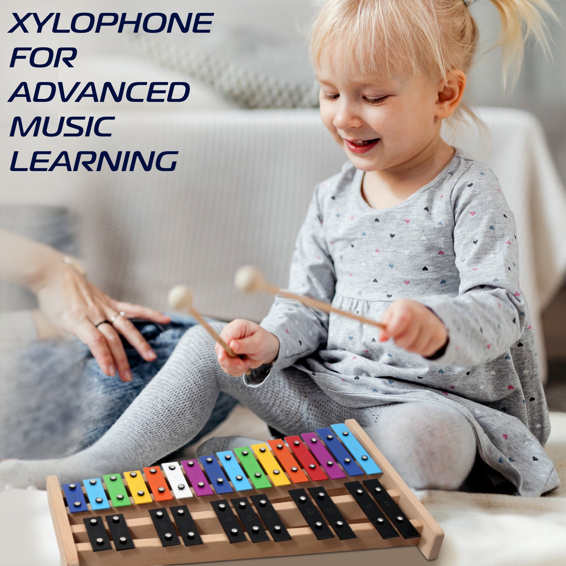 Glockenspiel Xylophone 27 Note Colorful Metal Keys Full Size Percussio –  MiniArtis